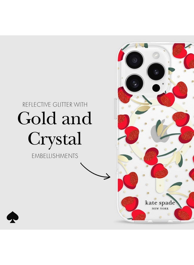 Kate Spade New York kate spade new york iPhone 16 Pro Case - Compatible with MagSafe - Designer Phone Case - Cherry Dot Gems  - Image 5