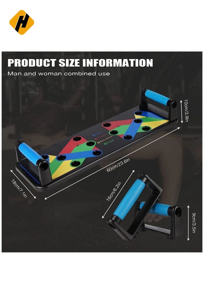 HuHa - Push Up Board 9 in 1 Home Workout Equipment Multi-Functional Pushup Bar System Fitness Floor Chest Muscle Exercise Professional Equipment Burn Fat Strength Training Arm - Image 1