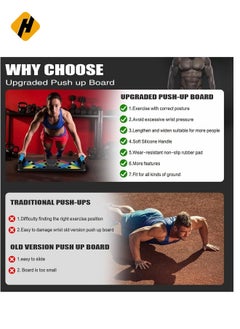 HuHa Push Up Board 9 in 1 Home Workout Equipment Multi-Functional Pushup Bar System Fitness Floor Chest Muscle Exercise Professional Equipment Burn Fat Strength Training Arm  - Image 5