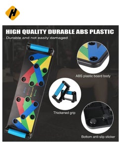 HuHa Push Up Board 9 in 1 Home Workout Equipment Multi-Functional Pushup Bar System Fitness Floor Chest Muscle Exercise Professional Equipment Burn Fat Strength Training Arm  - Image 2