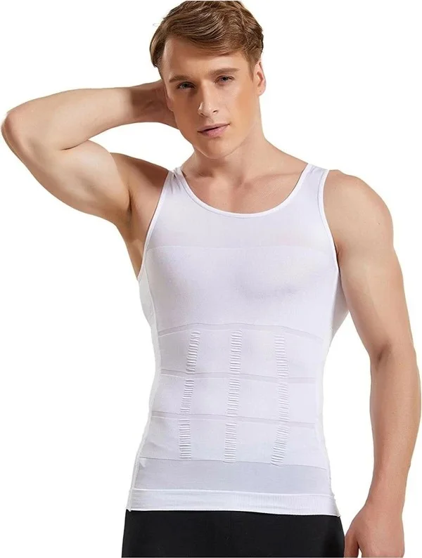 Mistirik Mystical Men's Athlete Corset That Tightens and Slims Your 5 Different Areas, White Color