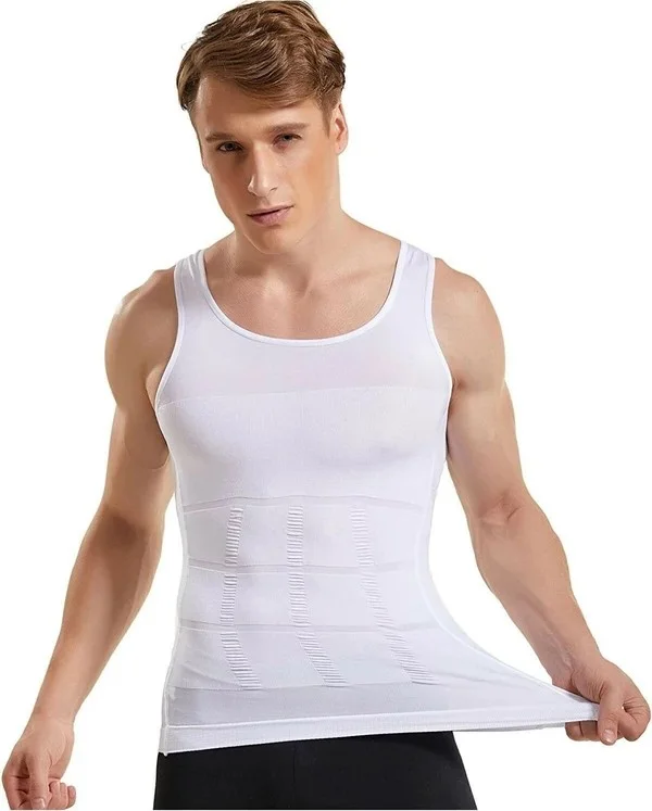 Mistirik Mystical Men's Athlete Corset That Tightens and Slims Your 5 Different Areas, White Color