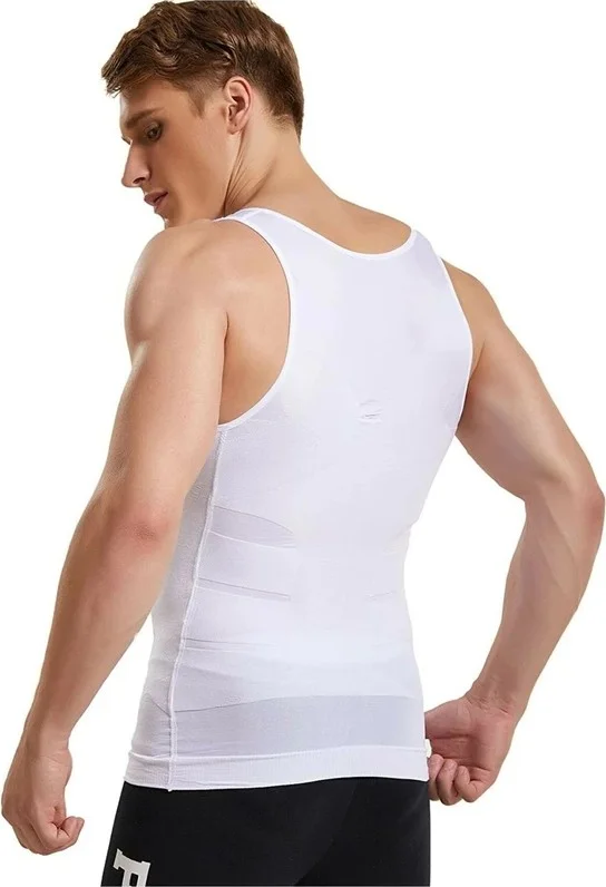 Mistirik Mystical Men's Athlete Corset That Tightens and Slims Your 5 Different Areas, White Color