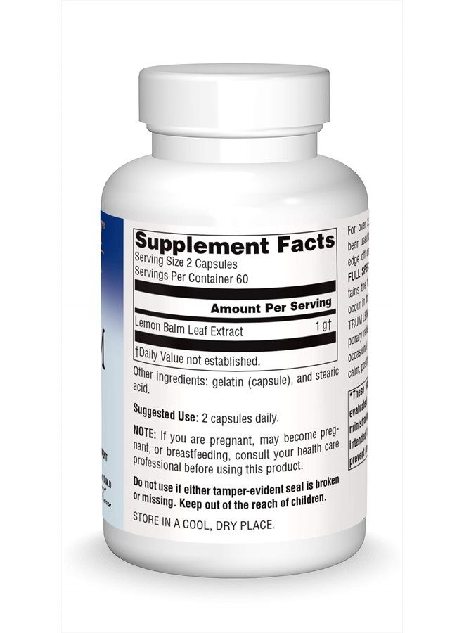 PLANETARY HERBALS Lemon Balm Full Spectrum 500mg, Natural Calm and Rest, 120 Capsules - Image 3