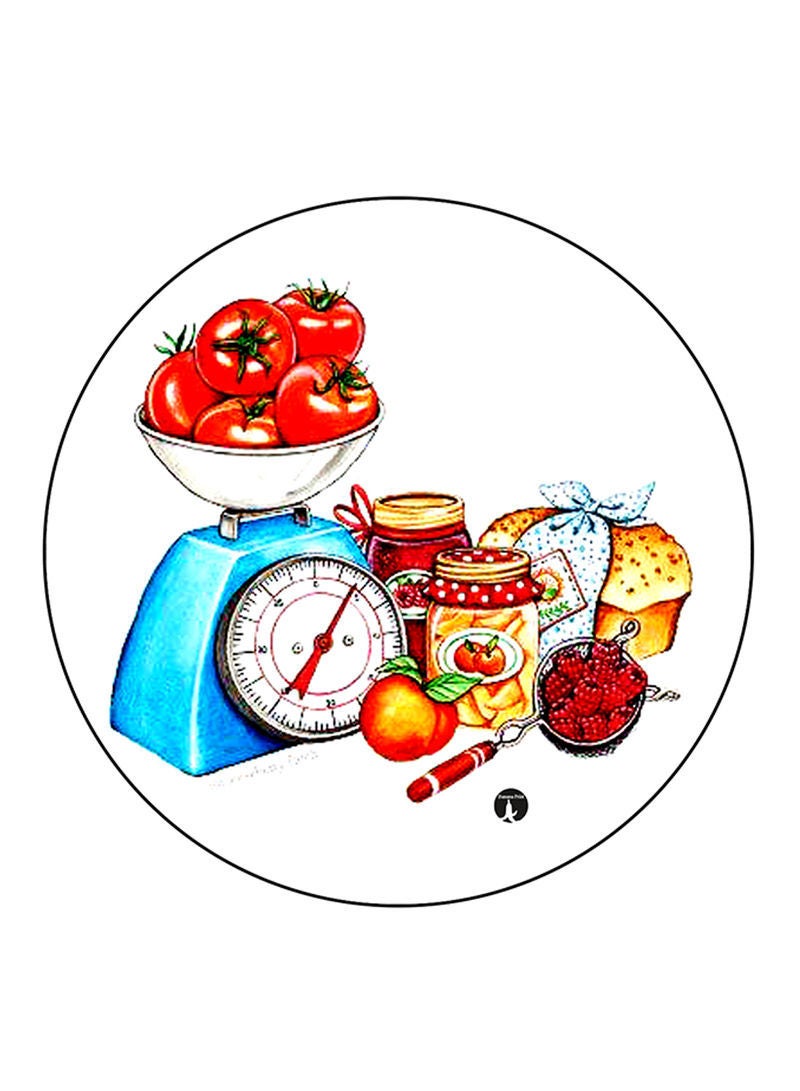 RKN Food Printed Mouse Pad  Round  Multicolour