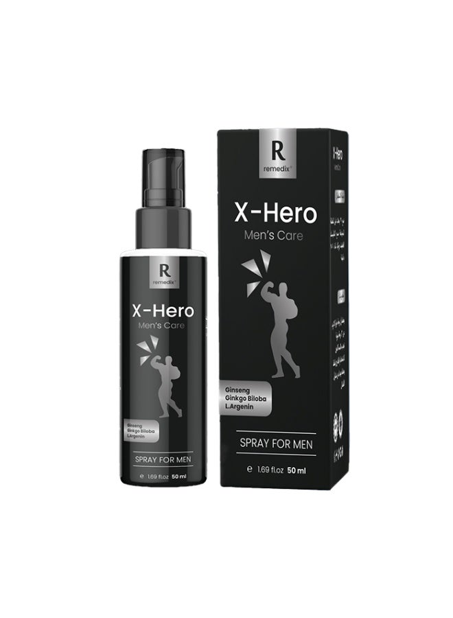 ريميدكس  بخاخ ريمدكس اكس هيرو بخلاصة الجنسنج للرجال – دعم القوة وإحساس مريح لفترة أطول – 50 مل - Image 1
