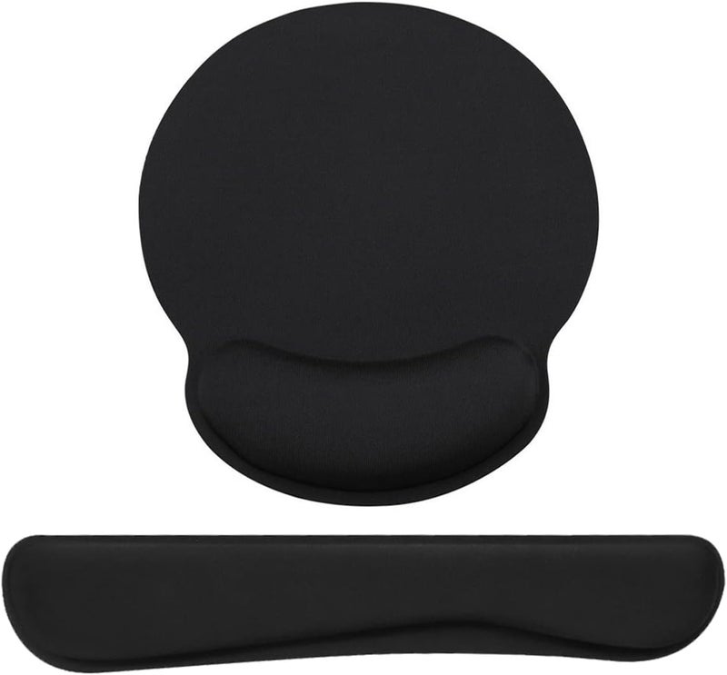 إي سي في في وسادة ماوس مريحة مع مسند معصم للوحة المفاتيح للألعاب/العمل، مجموعة دعم معصم لوحة المفاتيح والماوس المصنوعة من إسفنج الذاكرة غير القابل للانزلاق لتخفيف آلام الكتابة بسهولة - Image 1