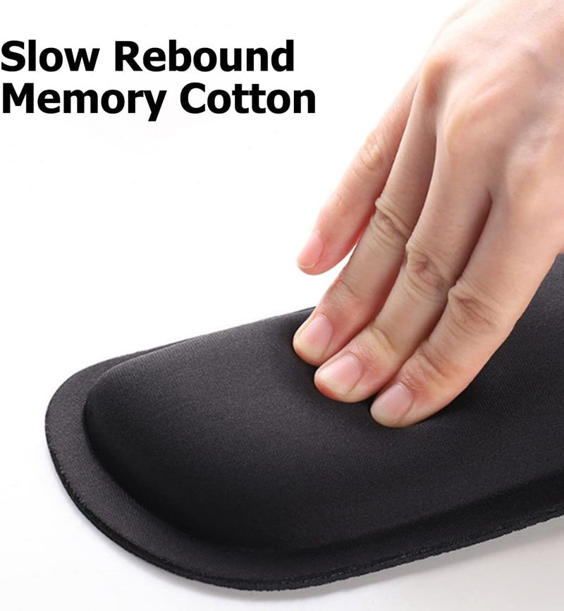 إي سي في في وسادة ماوس مريحة مع مسند معصم للوحة المفاتيح للألعاب/العمل، مجموعة دعم معصم لوحة المفاتيح والماوس المصنوعة من إسفنج الذاكرة غير القابل للانزلاق لتخفيف آلام الكتابة بسهولة - Image 3