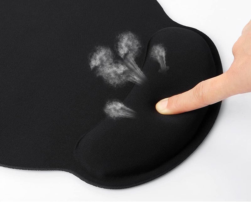 إي سي في في وسادة ماوس مريحة مع مسند معصم للوحة المفاتيح للألعاب/العمل، مجموعة دعم معصم لوحة المفاتيح والماوس المصنوعة من إسفنج الذاكرة غير القابل للانزلاق لتخفيف آلام الكتابة بسهولة - Image 4