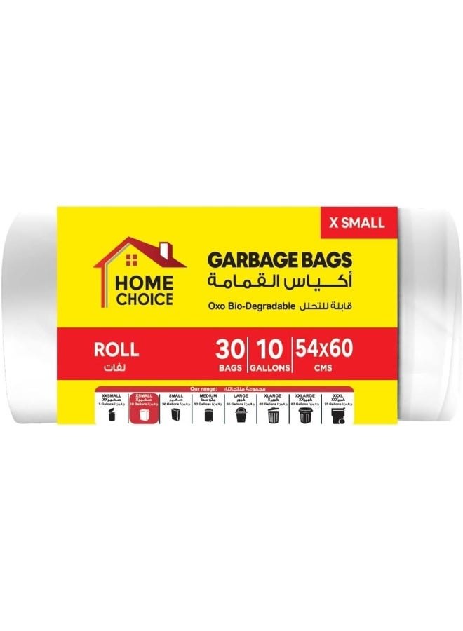 HOME CHOICE 10 Gallons, Bio-degradable Garbage Bags Roll, Size 54*60 cm, Pack of 30 Trash Bags, Bin Liners  - Image 2