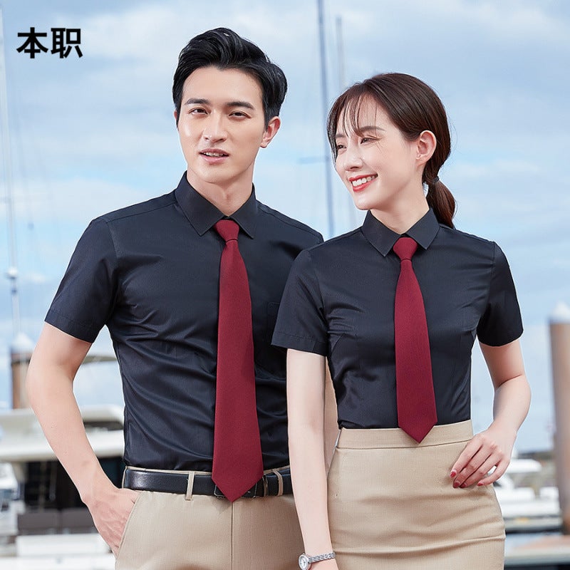 [Large ] Office Clerk Work Clothes Shirt Men'S And Women'S Dress Sales Short Sleeve Shirt Ol Business Wear - Image 3