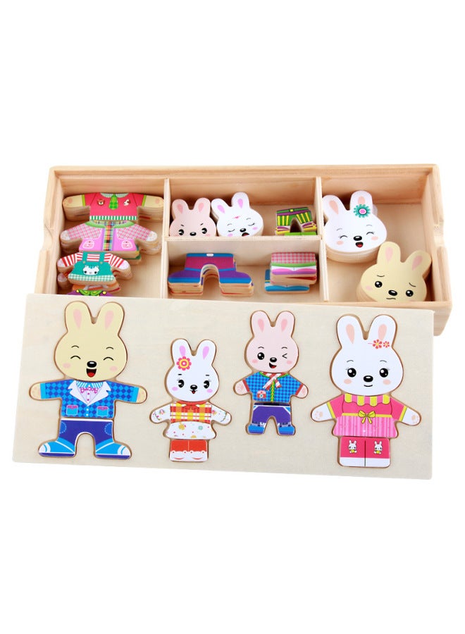 Jigsaw Puzzle Toy - 3d Puzzle Game - 3d Stereoscopic Illusion Educational Brain Teaser Perfect Gift For Kids-Color:Bunny Changing Clothes - Image 4