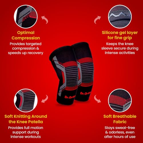Dr. Ortho Dr.Ortho Fabric Sports Knee Cap Compression Support For Gym, Running, Jogging, Cycling Sports, Workout, Indoor & Outdoor Activities, Knee Brace, Knee Support For Knee Pain- For Men And Women - XXL - Image 4