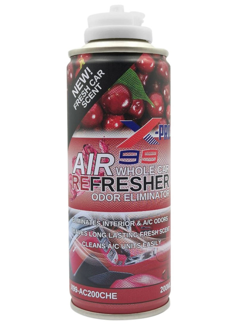 إكس برو معطر هواء السيارة X-PRO 99 برائحة منعشة تدوم طويلاً، رذاذ 200 مل لإزالة الروائح الكريهة من داخل السيارة ومنظف مكيف الهواء برائحة الكرز X99-AC200CHE - Image 3