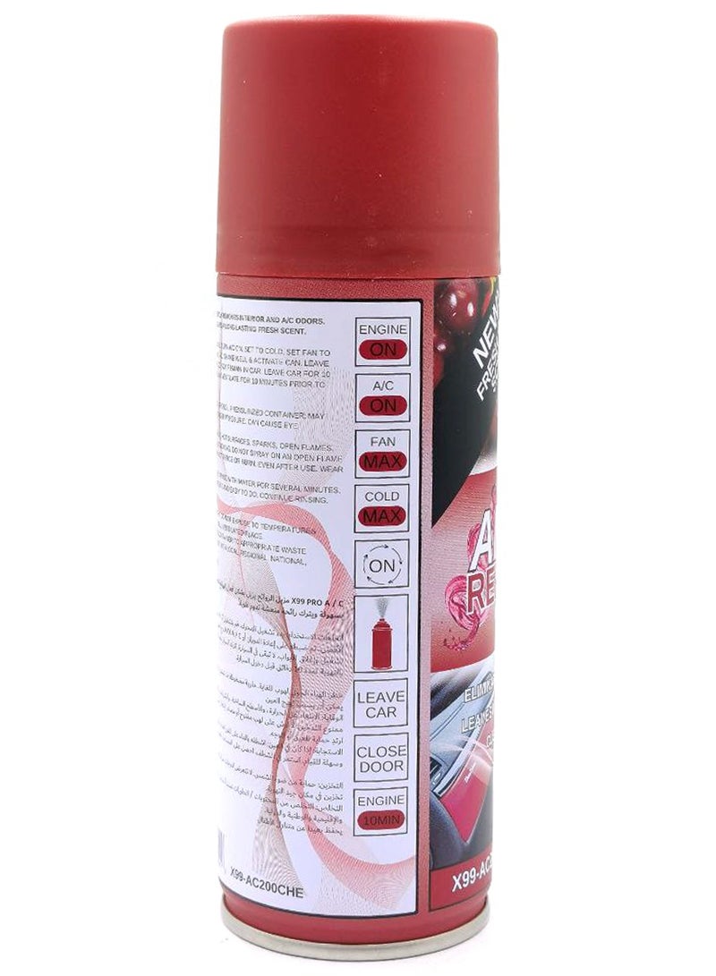 إكس برو معطر هواء السيارة X-PRO 99 برائحة منعشة تدوم طويلاً، رذاذ 200 مل لإزالة الروائح الكريهة من داخل السيارة ومنظف مكيف الهواء برائحة الكرز X99-AC200CHE - Image 4