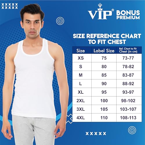 VIP Men Cotton Relaxed Vest (Pack of 6) (Bonus_RN_PO6_105_White_3XL) - Image 5
