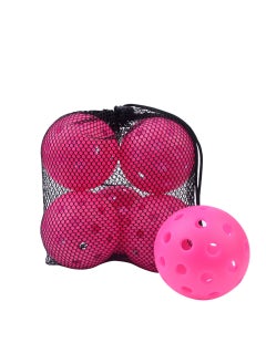 Generic Outdoor Pickleball Paddle 40 Holes 74mm Indoor And Outdoor 26 Holes Injection Moulding Ball Pickleballpaddle PE Material Rose red 6 Pack [net bag packaging] note hole 