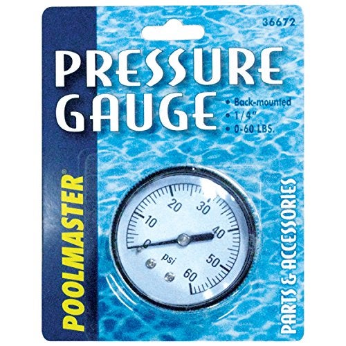 Poolmaster 36672 Pressure Gauge for Swimming Pool or Spa Filter 14Inch Back Mounted Thread Neutral Medium - Image 1