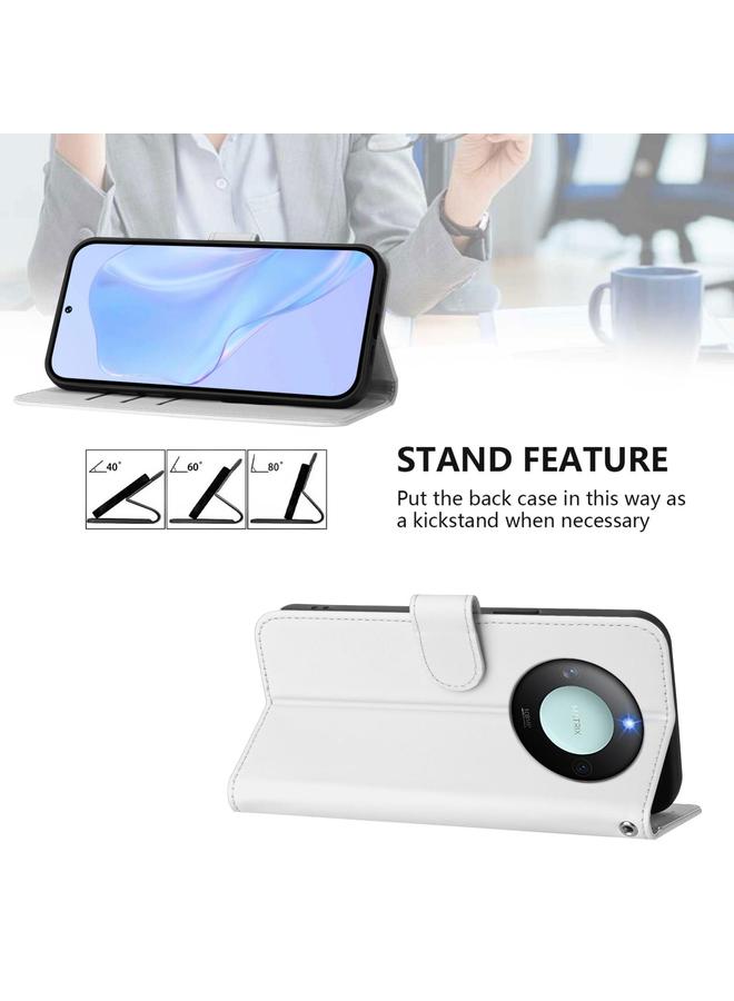 جرين تايجر جراب هاتف Honor X9c الذكي العالمي المصنوع من الجلد بلون سادة مع حبل تعليق - Image 3