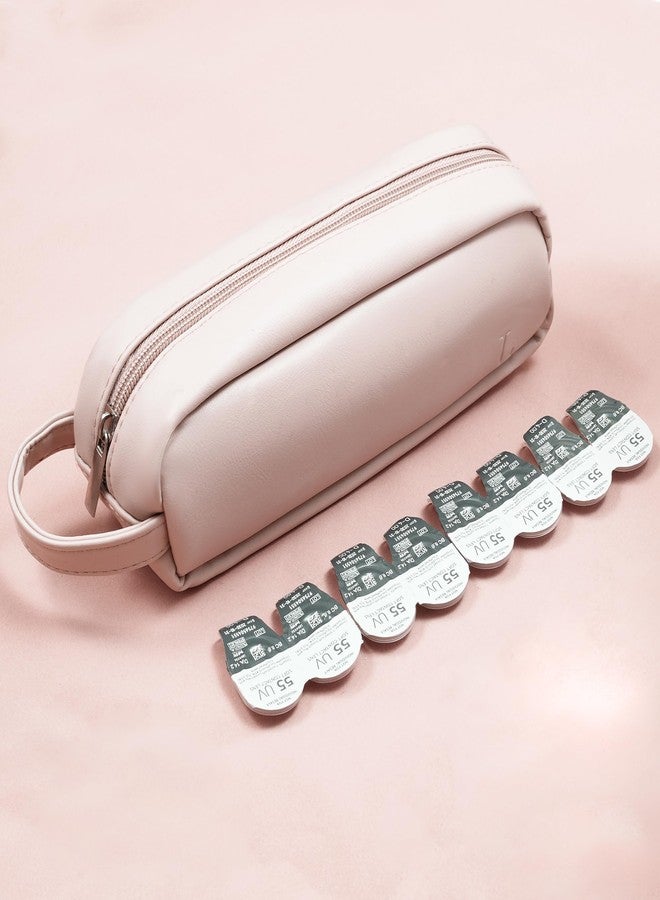 FQDGTFA Disposable Daily Contact Lens Organizer Portable Compact Travel Case for Contact Lenses, Waterproof Leather Disposable Dispenser Contact-Lens Case with Clearly Labeled R & L, Fits 60 Daily Lenses - Image 3