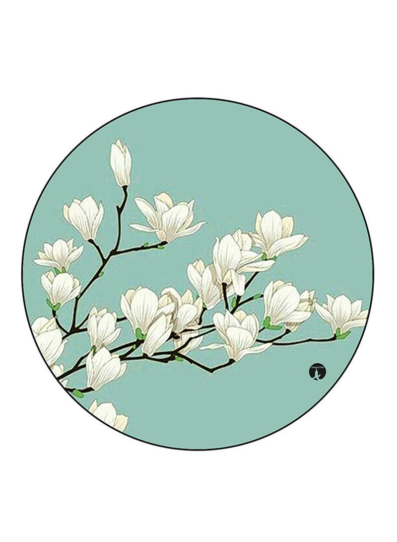 RKN Flowers Printed Mouse Pad Round  Multicolour