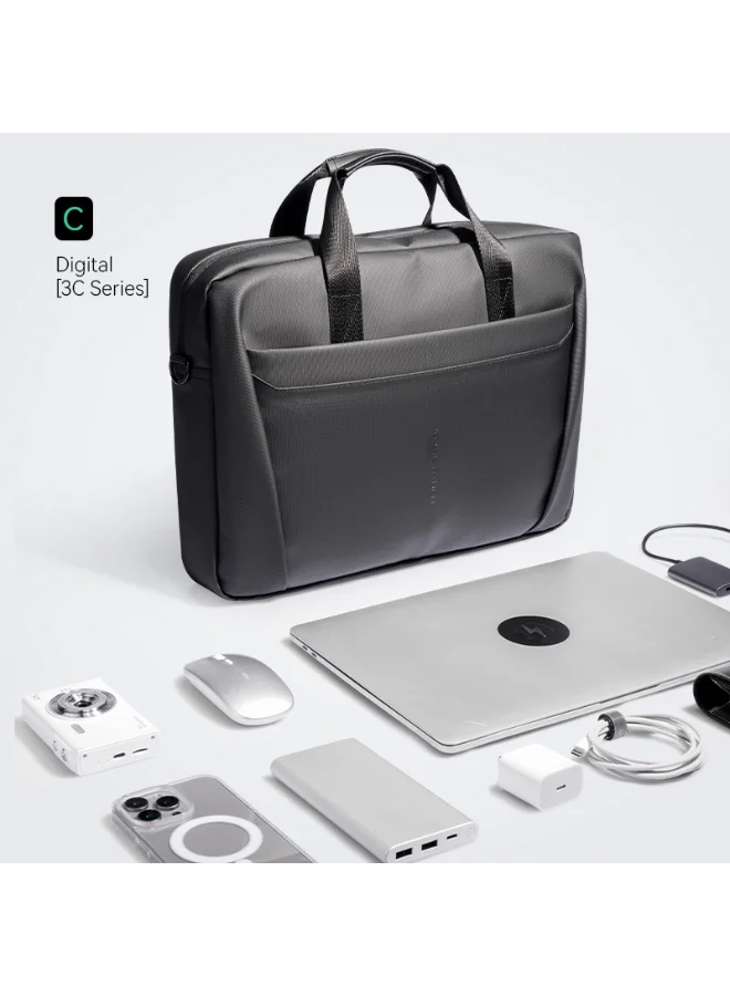 Mark Ryden  MARK RYDEN MR 616X Black Laptop Bag 14.8 Inch, Digital Series Slim Briefcase, Oxford Business Shoulder Bag with Multi-Compartments, Trolley Strap & Water-Repellent Fabric  | Best Price UAE