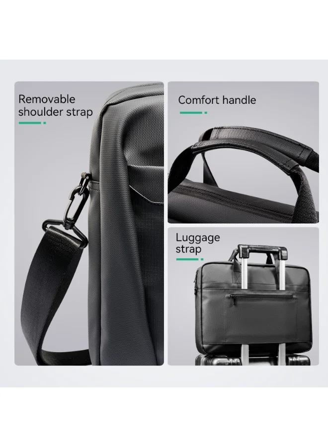 Mark Ryden  MARK RYDEN MR 616X Black Laptop Bag 14.8 Inch, Digital Series Slim Briefcase, Oxford Business Shoulder Bag with Multi-Compartments, Trolley Strap & Water-Repellent Fabric  | Best Price UAE