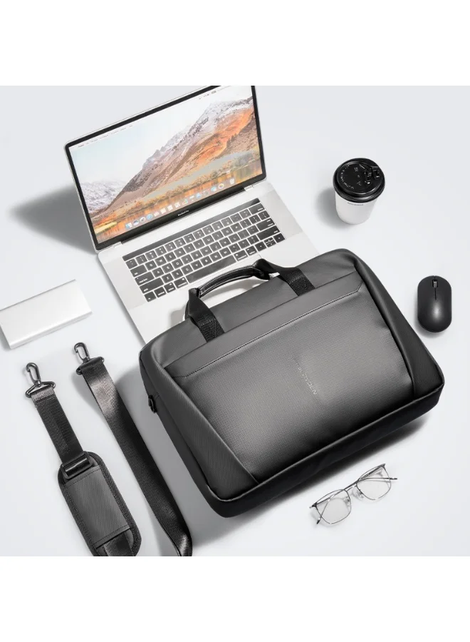 Mark Ryden  MARK RYDEN MR 616X Black Laptop Bag 14.8 Inch, Digital Series Slim Briefcase, Oxford Business Shoulder Bag with Multi-Compartments, Trolley Strap & Water-Repellent Fabric  | Best Price UAE
