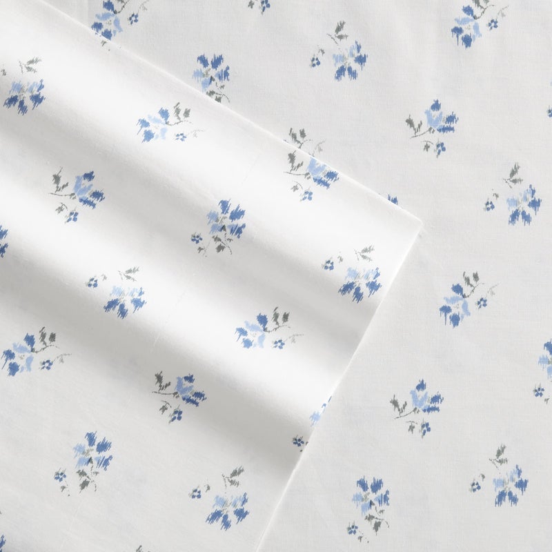 Stone Cottage - Twin Sheets, Cotton Percale Bedding Set, Crisp & Cool Ideal Bedding Set (Blue Sketchy Ditsy, Twin) - Image 3