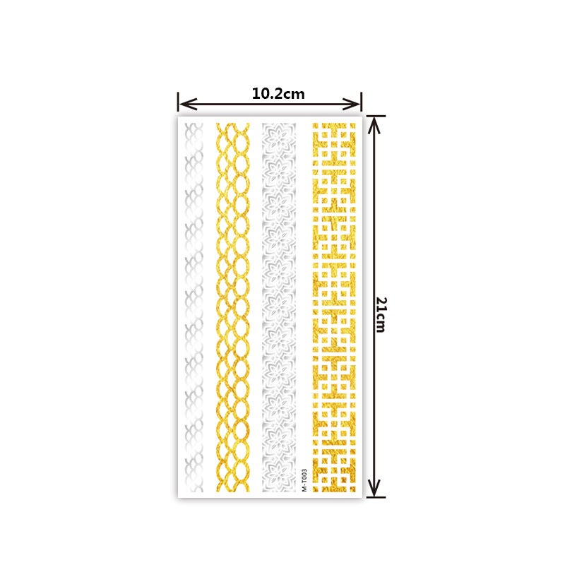 Creative, Personalized, Exquisite, Fashionable, Waterproof, Sweat-Resistant Gold and Silver Tattoo Stickers, Trendy Tattoo Stickers with Gold and Silver Foil - Image 3