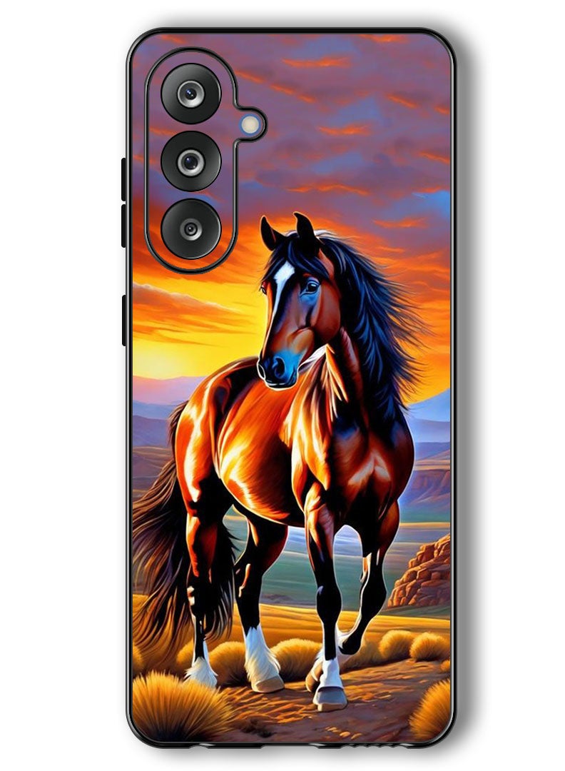 Theodor Case Compatible with Samsung Galaxy F36/ M36 6.7 Inch Protection Shockproof Bumper Cover Horse Painting - Image 1