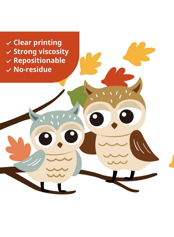 Decowall ملصقات حائط Sg2208 على شكل شجرة وحيوانات لغرفة الأطفال وغرفة نوم الخريف وغرفة الأطفال والغابات والغزلان والثعالب وغرفة اللعب وغرفة المعيشة في الغابة والفصول الدراسية وفن السناجب والدب والبومة القابلة للإزالة - Image 5