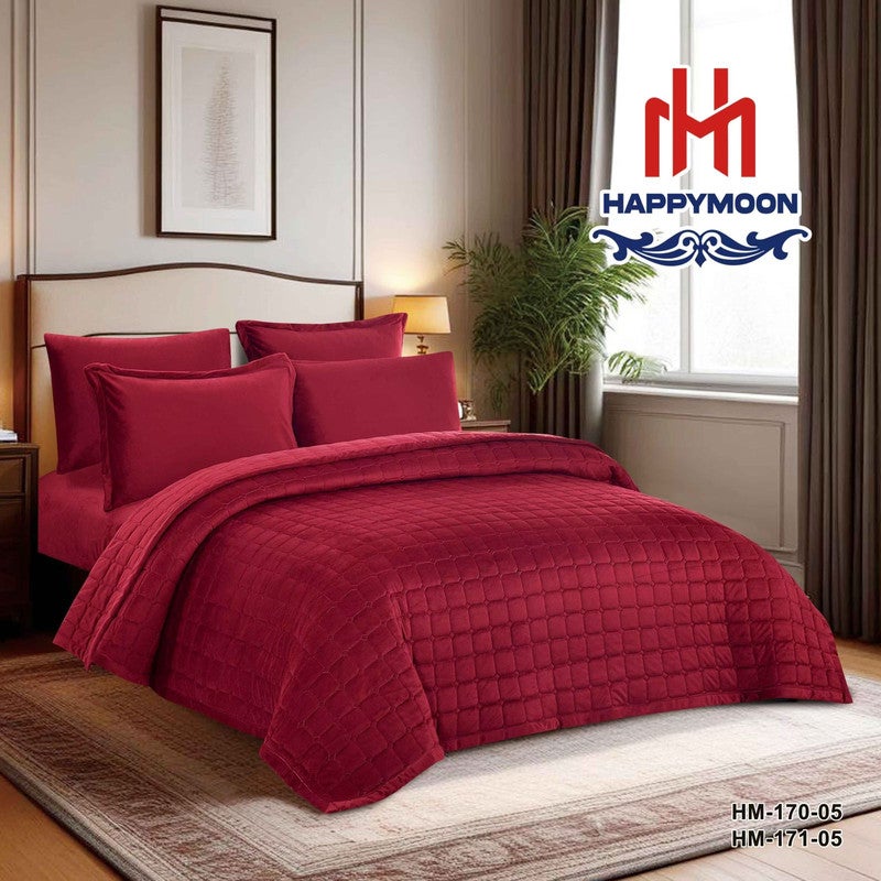 HAPPYMOON Velvet Comforter Set – 6 Pieces, King Size, Fits 250 × 230 cm Double Bed | Soft, Warm & Cozy - Image 1