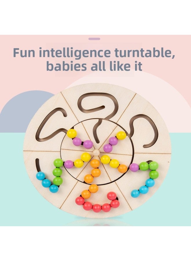 لغز خشبي للتعليم المبكر للأطفال على شكل لغز لغز معرفي رقمي لعبة مكعبات بناء فكرية إبداعية - اللون: قرص الذكاء HBE - Image 1