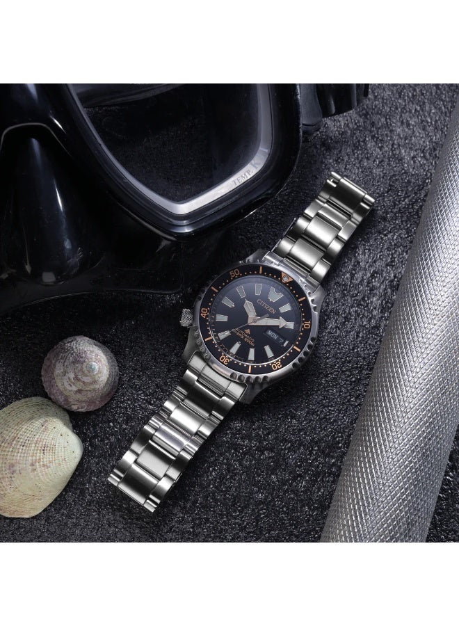 CITIZEN ساعة رجال بريمستار دايفر المحدودة NY0160-66E، 42 مم، قرص أسود، علبة وسوار من الفولاذ المقاوم للصدأ، مقاومة للماء حتى 200 م - Image 3