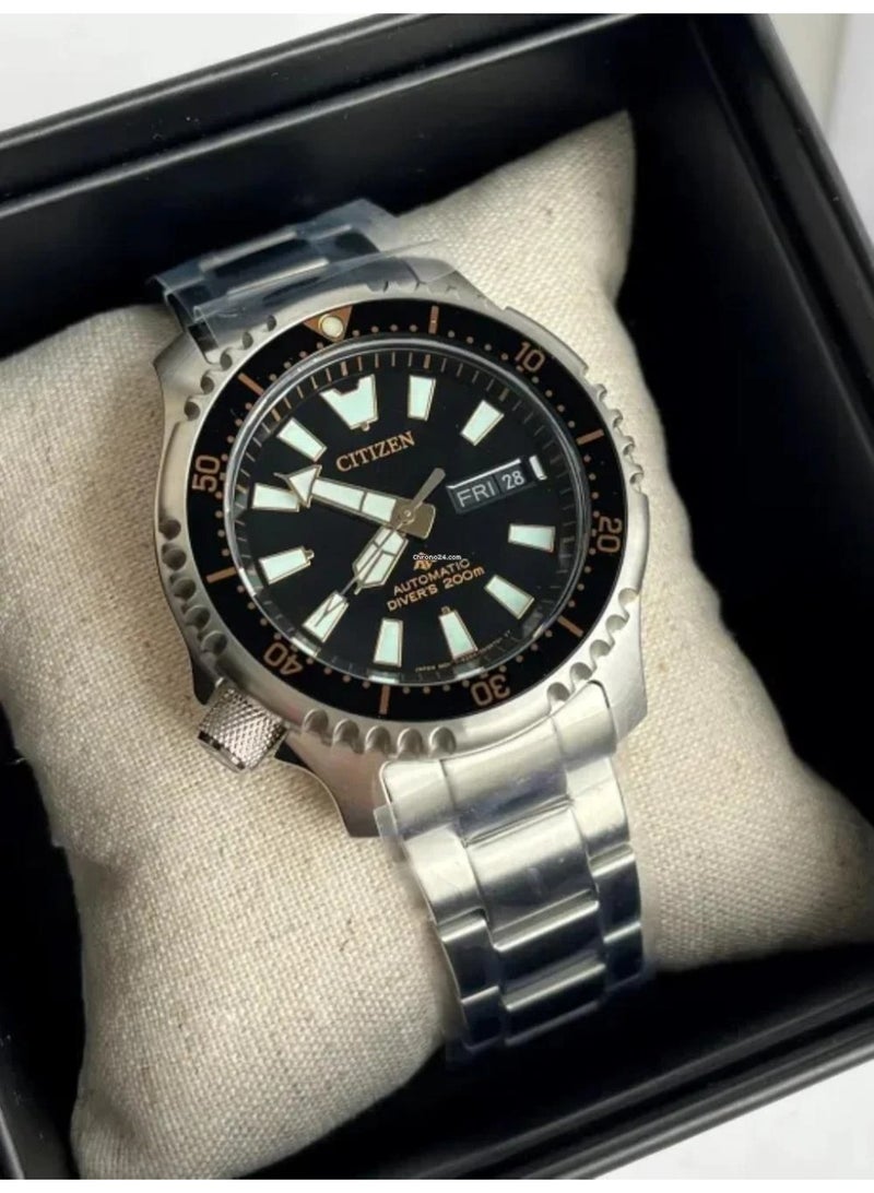 CITIZEN ساعة رجال بريمستار دايفر المحدودة NY0160-66E، 42 مم، قرص أسود، علبة وسوار من الفولاذ المقاوم للصدأ، مقاومة للماء حتى 200 م - Image 1