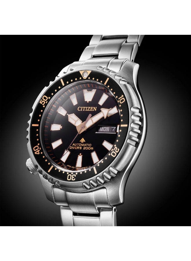 CITIZEN ساعة رجال بريمستار دايفر المحدودة NY0160-66E، 42 مم، قرص أسود، علبة وسوار من الفولاذ المقاوم للصدأ، مقاومة للماء حتى 200 م - Image 5