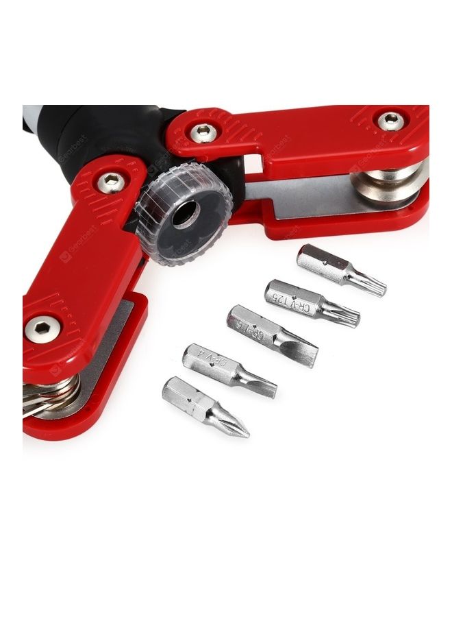 NIBEMINENT 15 In 1 Multi-Functional Ratchet Screwdriver Black/Red/Silver  - Image 3