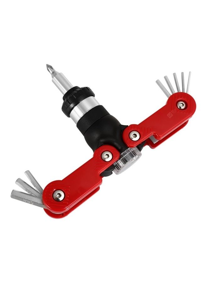 NIBEMINENT 15 In 1 Multi-Functional Ratchet Screwdriver Black/Red/Silver  - Image 2