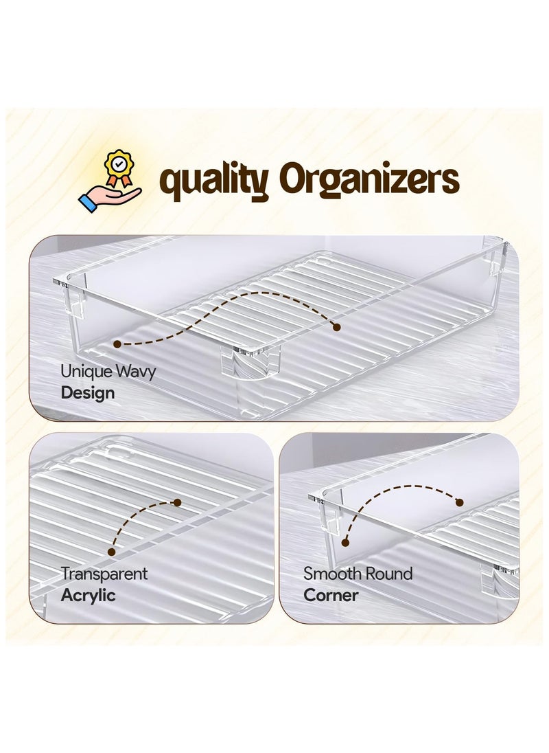 Fah Home 25 PCS Plastic Drawer Organizer Set, Desk Drawer Divider Organizer Trays, Vanity Storage Bins for Makeup, Jewelry, Utensils, Gadgets for Kitchen, Bedroom, Bathroom and Office  - Image 3