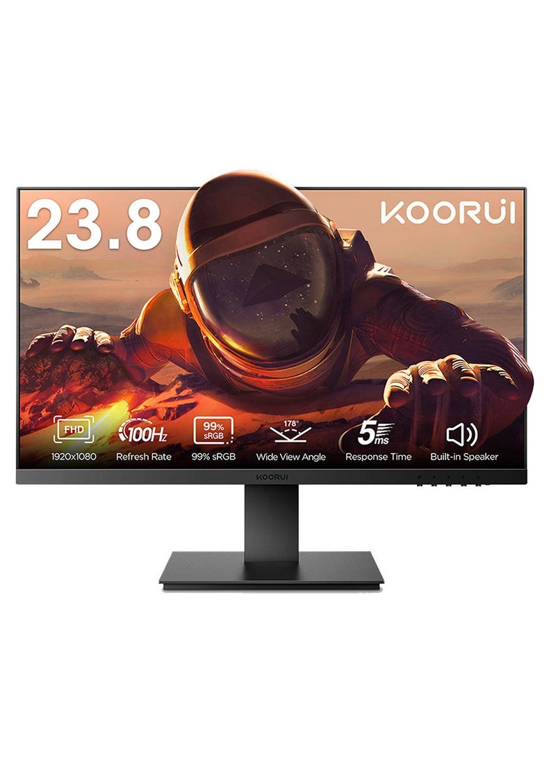 KOORUI KOORUI 23.8" FHD IPS Display P02 Monitor, Black | P02 - Image 1