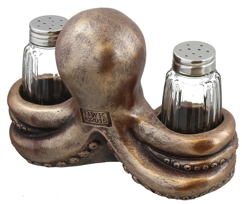 Ebros Gift DWK Decorative Octopus Salt & Pepper Shaker Set - Image 4