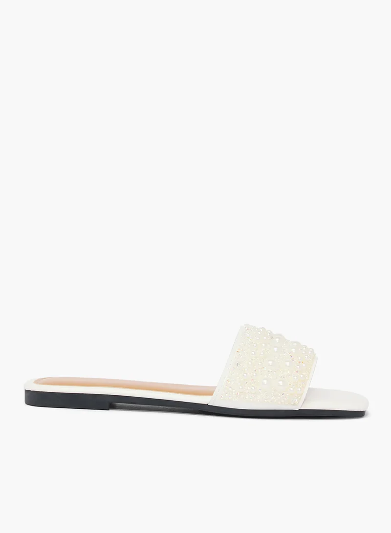 Khizana Pearl Embellished Flat Sandals