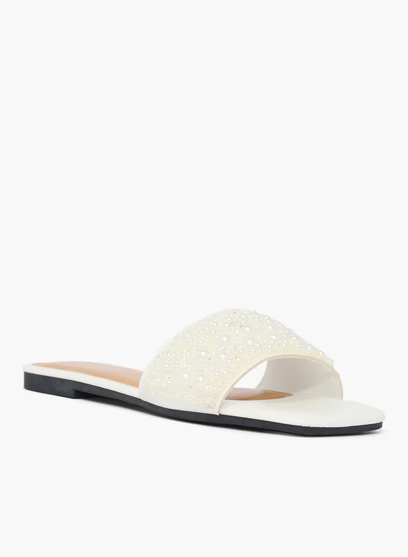 Khizana Pearl Embellished Flat Sandals