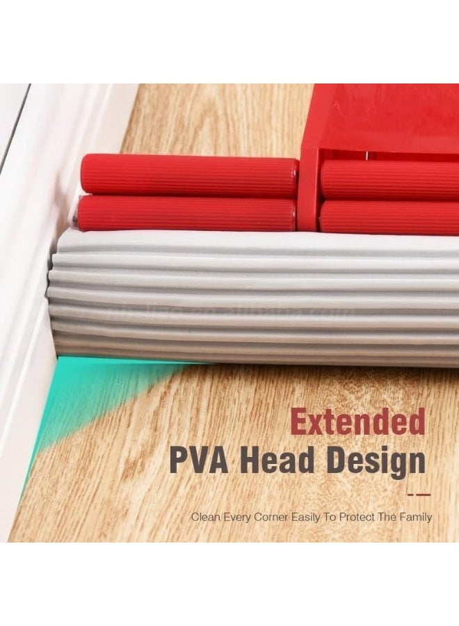 PVA Roller Sponge Mop 27cm – Self-Wringing Floor Mop with Adjustable Steel Handle, Super Absorbent Multi-Surface Cleaner for Home, Kitchen & Bathroom - Image 5