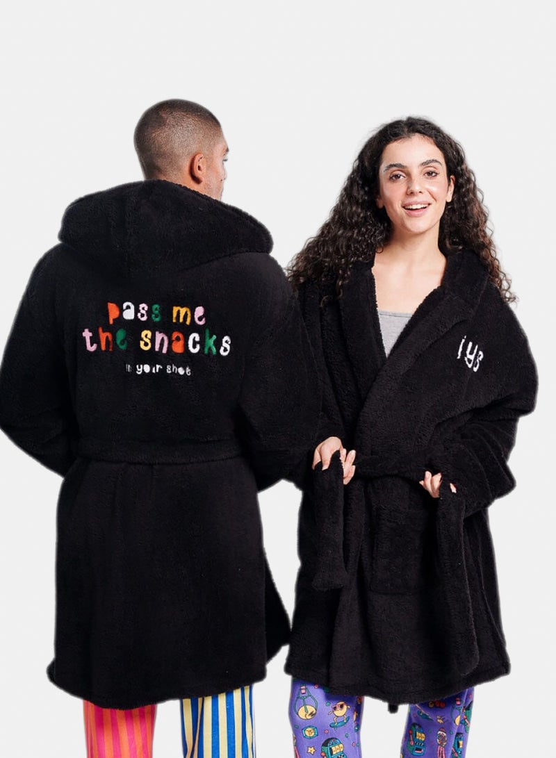 In Your Shoe Black Pass Me The Snacks Robe - Image 1