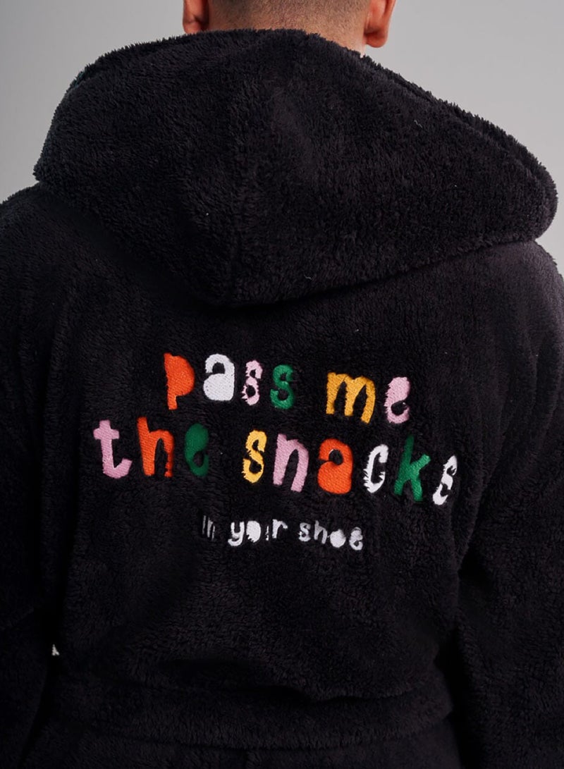 In Your Shoe Black Pass Me The Snacks Robe - Image 3