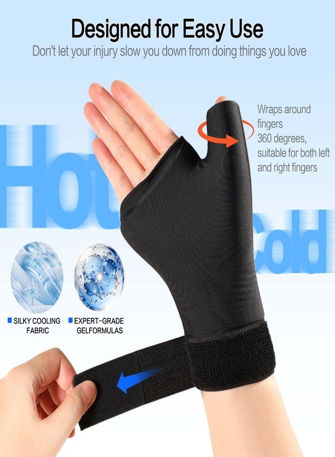 LeArex Wrist Ice Pack Wrap with Thumb Brace for Either Hand - 2pcs Reusable Gel Glove for Hot & Cold Therapy - Pain Relief for Carpal Tunnel, Arthritis, Tendonitis & Sports Injuries S/M (Black - Image 4