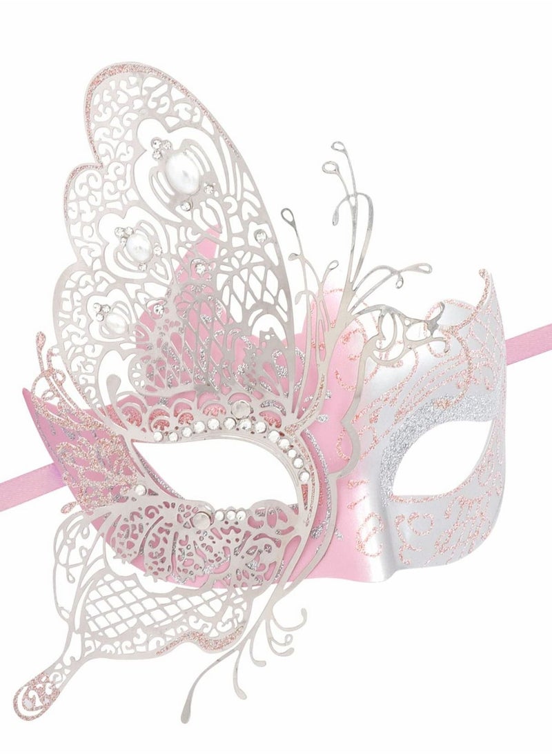 Generic - Masquerade Mask for Women, Mysterious Venetian Butterfly Lady Halloween Party Evening Prom Ball Costumes Accessory, Pink - Image 1