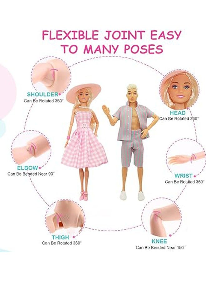 عام مجموعة دمية طفل مكونة من قطعتين من الملابس العصرية للدمى الطفل - دمية فتاة - ألعاب فتاة - باربي - مجموعة إكسسوارات دمية ، هدايا عيد ميلاد للأطفال المعجبين بهذه الدمى الصغيرة. - Image 3